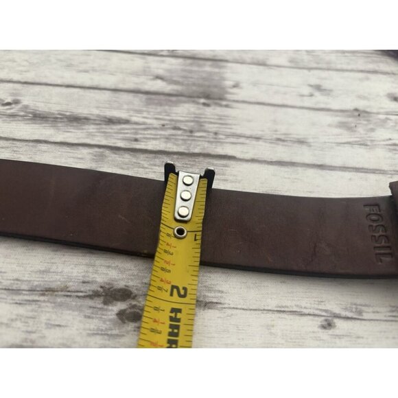 Fossil Genuine Brown Leather Belt Aged Cowgirl Brass Bejeweled Sz S - Picture 8 of 8